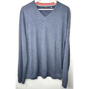 Ted Baker Mens Sweater Wool Cashmere Silk Blend V Neck Gray Size 6 US XL